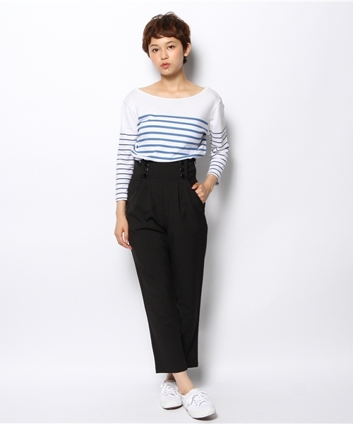 WEGO（ウィゴー）の「WEGO/サスペンダー付タックパンツ（チノパンツ・レディース・ブラック/ダークグレー・FREE）」の12枚目の写真