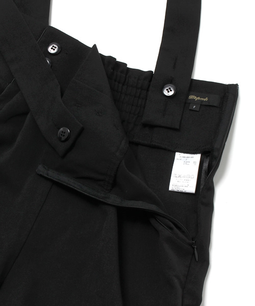 WEGO（ウィゴー）の「WEGO/サスペンダー付タックパンツ（チノパンツ・レディース・ブラック/ダークグレー・FREE）」の6枚目の写真