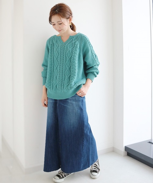 ARTEFACT ローゲージケーブルニットプルオーバー 1(S) 極美品 ARTEFACT