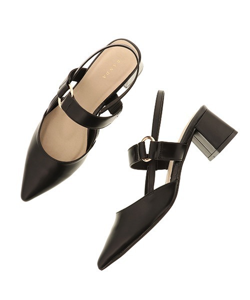 RANDA（ランダ）の「ベルトミュールパンプス（パンプス・レディース・ブラック/クリーム/グレイッシュベージュ/パイソン・LL/M/L/S）」の10枚目の写真