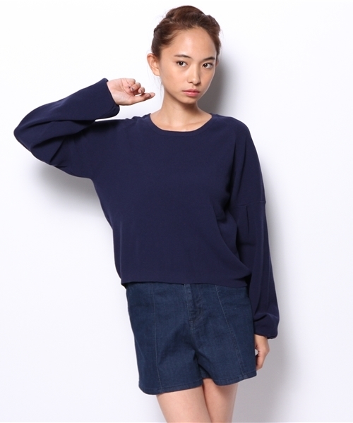 mystic（ミスティック）の「ショート丈リブプルオーバー（ニット/セーター・レディース・ブラック/グレー/ネイビー・ﾌﾘ-）」の3枚目の写真