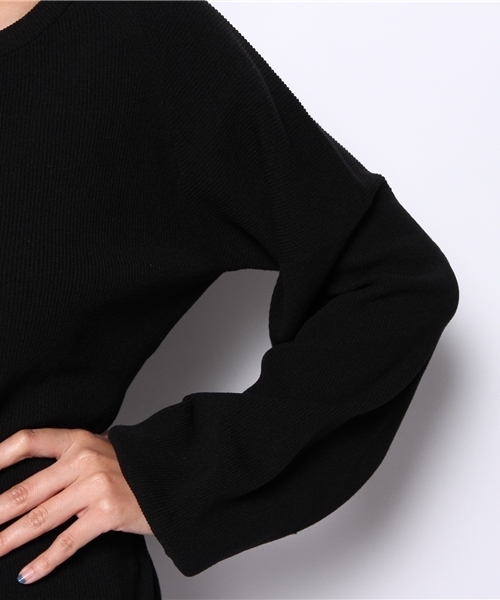 mystic（ミスティック）の「ショート丈リブプルオーバー（ニット/セーター・レディース・ブラック/グレー/ネイビー・ﾌﾘ-）」の6枚目の写真