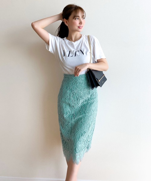 KOBE LETTUCE（コウベレタス）の「レースタイトスカート（スカート・レディース・イエロー/ブラック/オフホワイト/ターコイズブルー/ピンク系その他・S/M）」の3枚目の写真