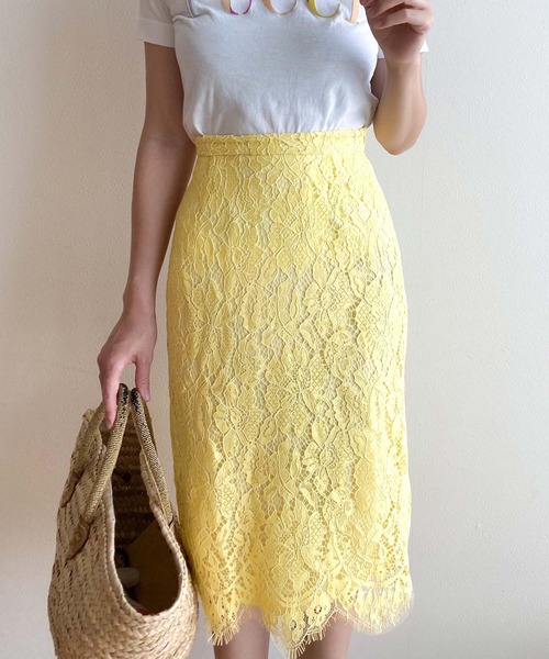 KOBE LETTUCE（コウベレタス）の「レースタイトスカート（スカート・レディース・イエロー/ブラック/オフホワイト/ターコイズブルー/ピンク系その他・S/M）」の4枚目の写真