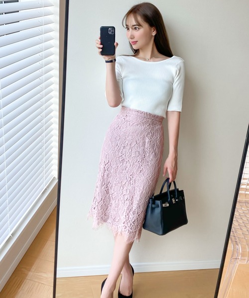 KOBE LETTUCE（コウベレタス）の「レースタイトスカート（スカート・レディース・イエロー/ブラック/オフホワイト/ターコイズブルー/ピンク系その他・S/M）」の16枚目の写真