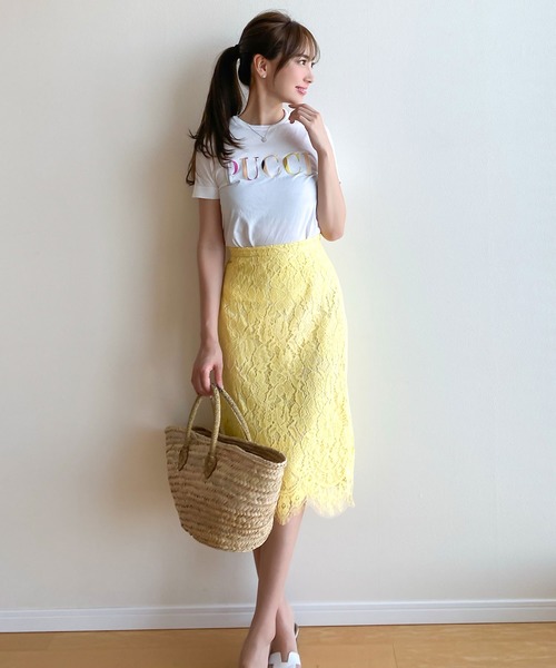 KOBE LETTUCE（コウベレタス）の「レースタイトスカート（スカート・レディース・イエロー/ブラック/オフホワイト/ターコイズブルー/ピンク系その他・S/M）」の19枚目の写真