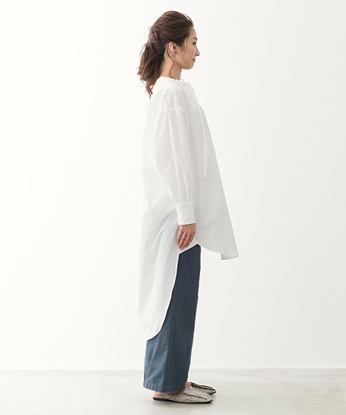 TOPKAPI（トプカピ）の「【Water Lilly】オーバーサイズ シャツ（シャツ/ブラウス・レディース・ブラック/ホワイト/グレイッシュブルー・FREE）」の8枚目の写真