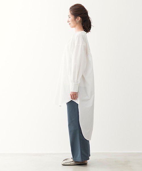 TOPKAPI（トプカピ）の「【Water Lilly】オーバーサイズ シャツ（シャツ/ブラウス・レディース・ブラック/ホワイト/グレイッシュブルー・FREE）」の10枚目の写真