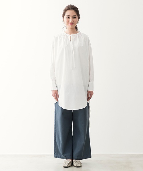 TOPKAPI（トプカピ）の「【Water Lilly】オーバーサイズ シャツ（シャツ/ブラウス・レディース・ブラック/ホワイト/グレイッシュブルー・FREE）」の11枚目の写真