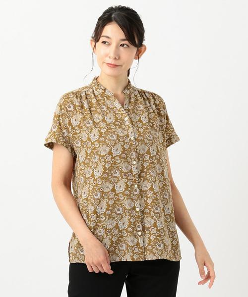 J.PRESS Ladies（J.プレス レディス）の「【洗える】LIBERTY Tiger Lily フリルカラーブラウス（シャツ/ブラウス・レディース・黄土色系5/ネイビー系5・XS）」の6枚目の写真
