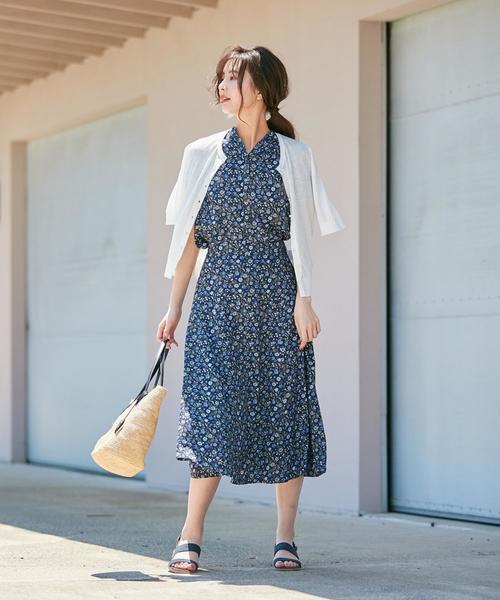 J.PRESS Ladies（J.プレス レディス）の「【洗える】LIBERTY Tiger Lily フリルカラーブラウス（シャツ/ブラウス・レディース・黄土色系5/ネイビー系5・XS）」の9枚目の写真
