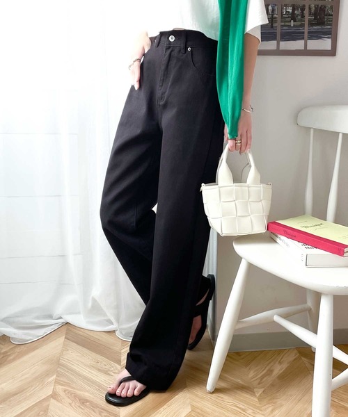 classicalelf（クラシカルエルフ）の「【高身長･大きいサイズ対応/5サイズ展開】美脚見え×ラフさのいいとこ取り♪ハイウエスト ルーズ デニム パンツ（デニムパンツ・レディース・ライトブルー/ワンウォッシュ/ブラック/ナチュラル・LARGE/MEDIUM/SMALL/X-LARGE/XX-LARGE）」の10枚目の写真