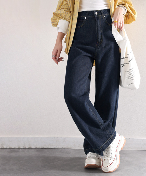 ハイウェスト デニム ルーズ チノパンツ classicalelf（クラシカルエルフ）の「【高身長・大きいサイズ対応/5