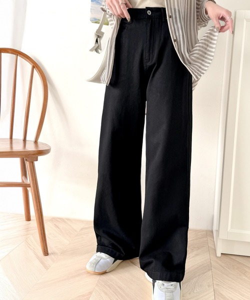 【セール】【高身長･大きいサイズ対応/5サイズ展開】美脚見え&times;ラフさのいいとこ取り♪ハイウエスト ルーズ デニム パンツ（デニムパンツ）｜classicalelf（クラシカルエルフ）