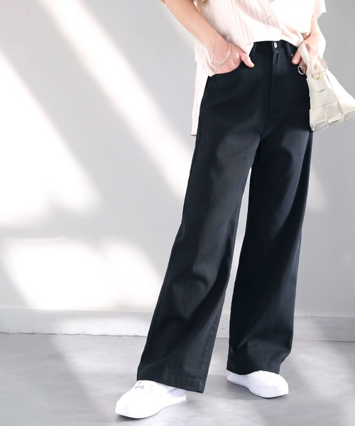 【セール】【高身長･大きいサイズ対応/5サイズ展開】美脚見え&times;ラフさのいいとこ取り♪ハイウエスト ルーズ デニム パンツ（デニムパンツ）｜classicalelf（クラシカルエルフ）