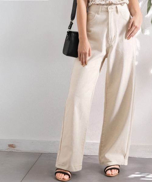 【セール】【高身長･大きいサイズ対応/5サイズ展開】美脚見え&times;ラフさのいいとこ取り♪ハイウエスト ルーズ デニム パンツ（デニムパンツ）｜classicalelf（クラシカルエルフ）