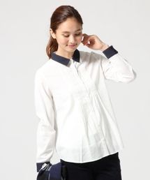 GLOBAL WORK | レースエリピンタックシャツ長袖/549624(シャツ/ブラウス)