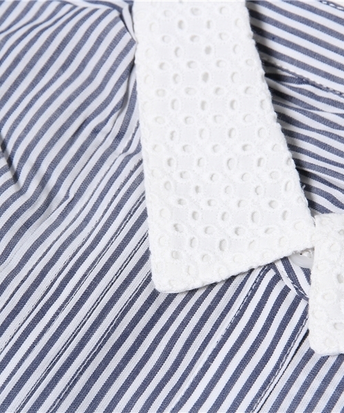 GLOBAL WORK（グローバルワーク）の「レースエリピンタックシャツ長袖/549624（シャツ/ブラウス・レディース・ホワイト/ブルー/ホワイト系その他/その他/ブルー系その他/ネイビー・LARGE/SMALL/MEDIUM）」の17枚目の写真