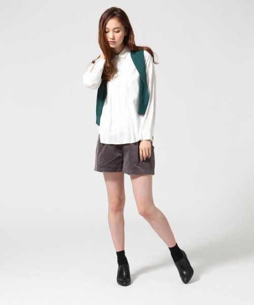 GLOBAL WORK（グローバルワーク）の「レースエリピンタックシャツ長袖/549624（シャツ/ブラウス・レディース・ホワイト/ブルー/ホワイト系その他/その他/ブルー系その他/ネイビー・LARGE/SMALL/MEDIUM）」の7枚目の写真