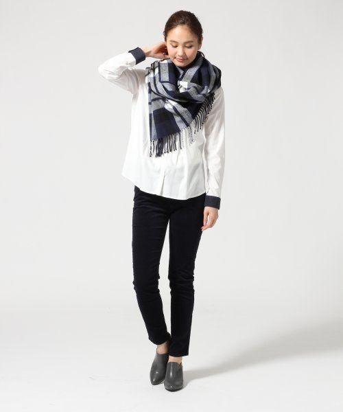 GLOBAL WORK（グローバルワーク）の「レースエリピンタックシャツ長袖/549624（シャツ/ブラウス・レディース・ホワイト/ブルー/ホワイト系その他/その他/ブルー系その他/ネイビー・LARGE/SMALL/MEDIUM）」の8枚目の写真