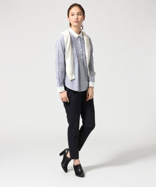 GLOBAL WORK（グローバルワーク）の「レースエリピンタックシャツ長袖/549624（シャツ/ブラウス・レディース・ホワイト/ブルー/ホワイト系その他/その他/ブルー系その他/ネイビー・LARGE/SMALL/MEDIUM）」の10枚目の写真