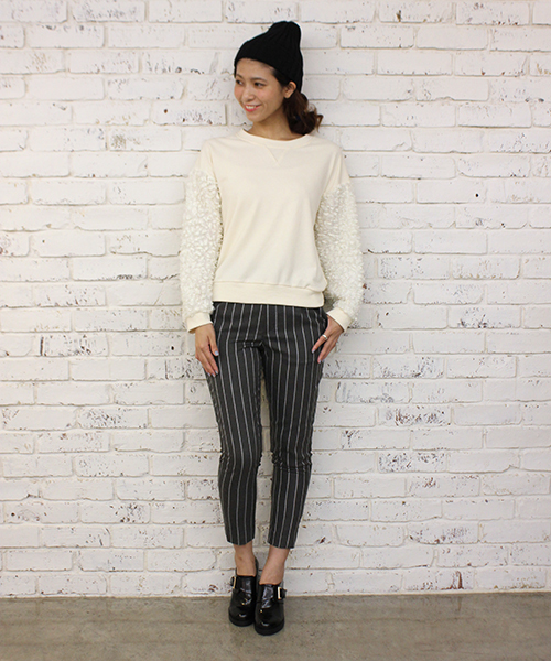 mystic（ミスティック）の「ストライプテーパードパンツ（その他パンツ・レディース・グレー/ブラック/ネイビー・ﾌﾘ-）」の14枚目の写真