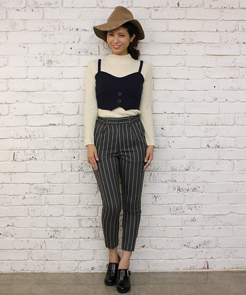 mystic（ミスティック）の「ストライプテーパードパンツ（その他パンツ・レディース・グレー/ブラック/ネイビー・ﾌﾘ-）」の12枚目の写真