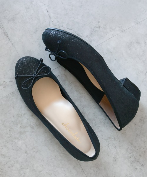 chocolates（チョコラテス）の「ラウンドバレエシューズ【日本製】（バレエシューズ・レディース・パイソン/ブラック系その他2/シルバー系その他/ブラック系その他/ネイビー/ブラック/レッド/マスタード/レオパード/シルバー/グレー/グリーン/ライトベージュ/ホワイト系・25cm/24cm/24.5cm/22.5cm/23cm/22cm/23.5cm）」の4枚目の写真