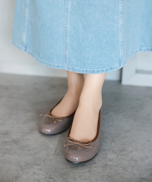 chocolates（チョコラテス）の「ラウンドバレエシューズ【日本製】（バレエシューズ・レディース・パイソン/ブラック系その他2/シルバー系その他/ブラック系その他/ネイビー/ブラック/レッド/マスタード/レオパード/シルバー/グレー/グリーン/ライトベージュ/ホワイト系・25cm/24cm/24.5cm/22.5cm/23cm/22cm/23.5cm）」の21枚目の写真