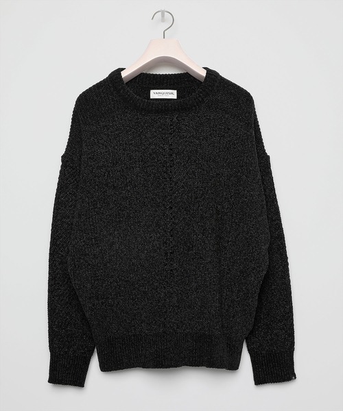 VANQUISH（ヴァンキッシュ）の「Mole yarn Crew neck Knit（ニット/セーター・レディース・チャコールグレー/ブラック・LARGE/MEDIUM）」の2枚目の写真
