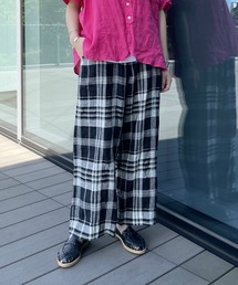 BEAMS BOY | BEAMS BOY / リネン チェック イージー パンツ(その他パンツ)