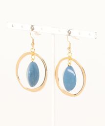 【couleuR】Bluemarble×hoop ピアス