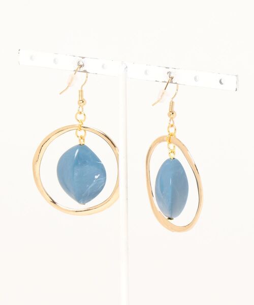 tone(トーン)の「【couleuR】Bluemarble×hoop ピアス(ピアス(両耳用)・レディース・その他・FREE)」の2枚目の写真