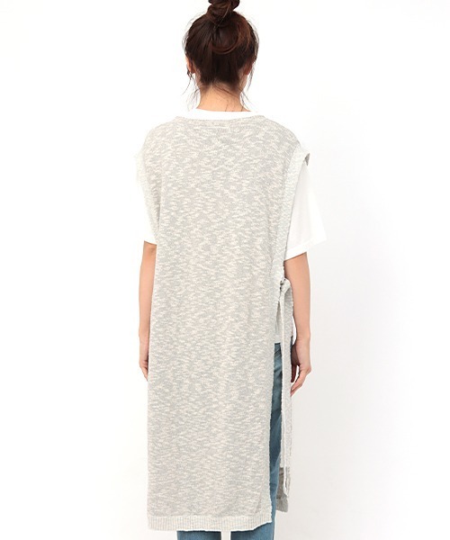 チチカカ（チチカカ）の「コットンスラブロングベスト（ベスト・レディース・ブラウン/グレー・FREE）」の8枚目の写真