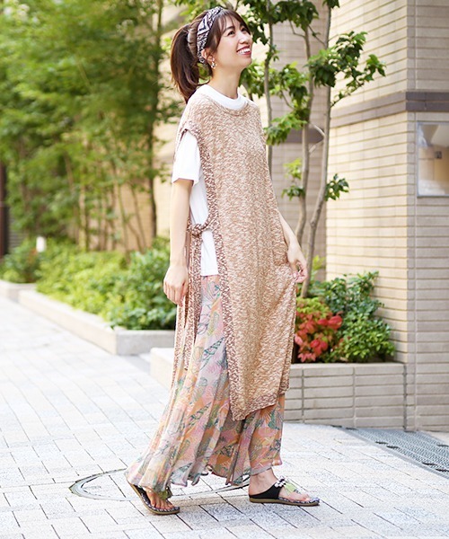 チチカカ（チチカカ）の「コットンスラブロングベスト（ベスト・レディース・ブラウン/グレー・FREE）」の18枚目の写真