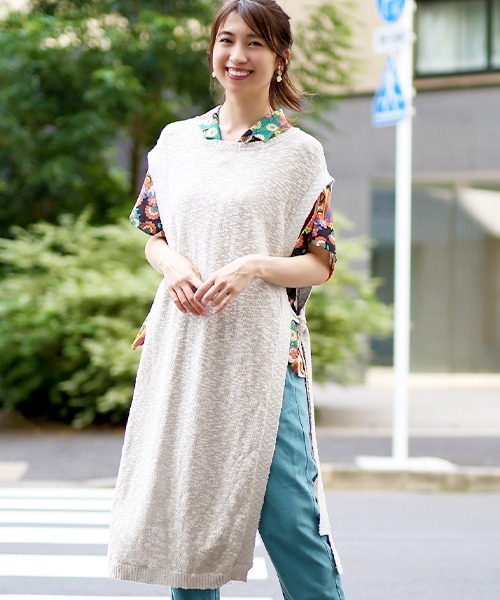 チチカカ（チチカカ）の「コットンスラブロングベスト（ベスト・レディース・ブラウン/グレー・FREE）」の19枚目の写真