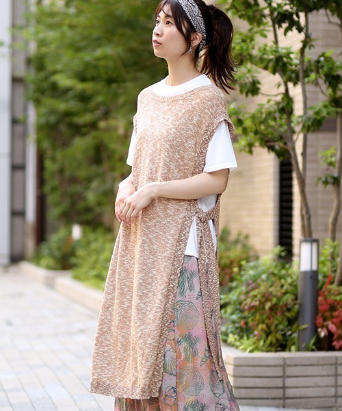 チチカカ（チチカカ）の「コットンスラブロングベスト（ベスト・レディース・ブラウン/グレー・FREE）」の17枚目の写真