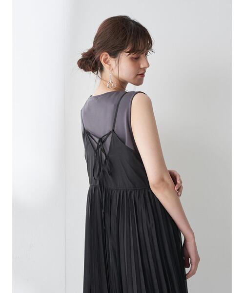 YECCA VECCA（イェッカヴェッカ）の「3wayシアーセットキャミワンピース　＊（ワンピース・レディース・ミント/ライトグレー/ブラック・FREE）」の15枚目の写真