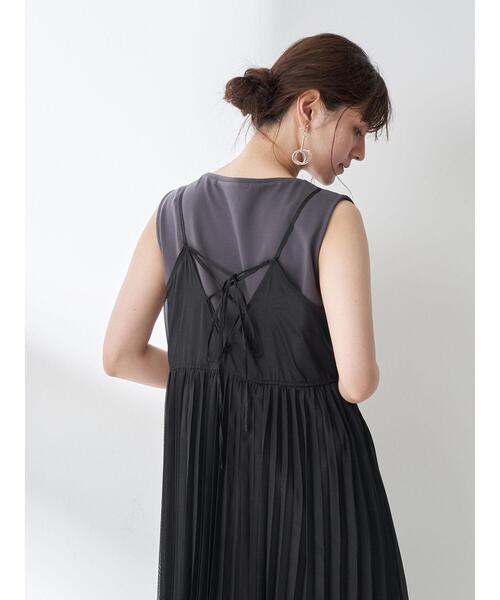 YECCA VECCA（イェッカヴェッカ）の「3wayシアーセットキャミワンピース　＊（ワンピース・レディース・ミント/ライトグレー/ブラック・FREE）」の14枚目の写真