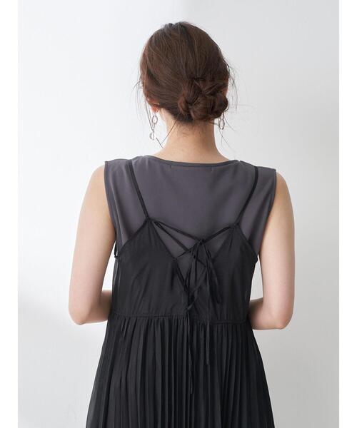 YECCA VECCA（イェッカヴェッカ）の「3wayシアーセットキャミワンピース　＊（ワンピース・レディース・ミント/ライトグレー/ブラック・FREE）」の13枚目の写真