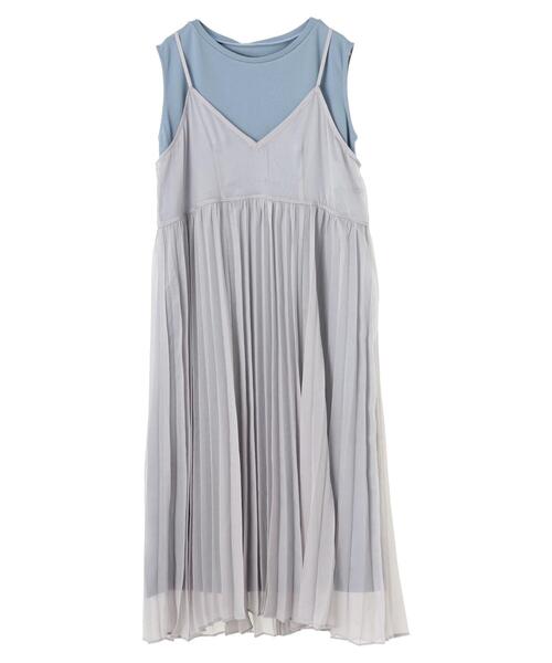 YECCA VECCA（イェッカヴェッカ）の「3wayシアーセットキャミワンピース　＊（ワンピース・レディース・ミント/ライトグレー/ブラック・FREE）」の6枚目の写真