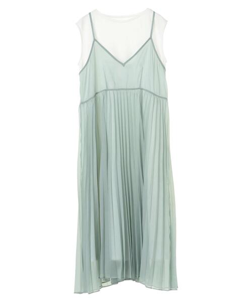 YECCA VECCA（イェッカヴェッカ）の「3wayシアーセットキャミワンピース　＊（ワンピース・レディース・ミント/ライトグレー/ブラック・FREE）」の4枚目の写真