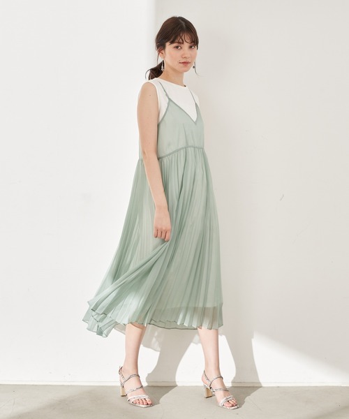 YECCA VECCA（イェッカヴェッカ）の「3wayシアーセットキャミワンピース　＊（ワンピース・レディース・ミント/ライトグレー/ブラック・FREE）」の3枚目の写真