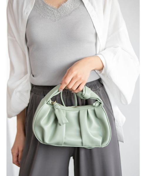 fifth（フィフス）の「ギャザーカラーハンドバッグ（ハンドバッグ・レディース・シルバー/ゴールド/グリーン・FREE）」の2枚目の写真