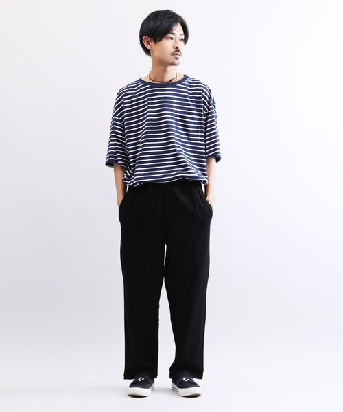 Lulu ＆ Arnie（るるあんどあーにー）の「ルーズテーパード ワイド バギー パンツ（その他パンツ・メンズ・ホワイト/ブラック・MEDIUM/LARGE）」の16枚目の写真