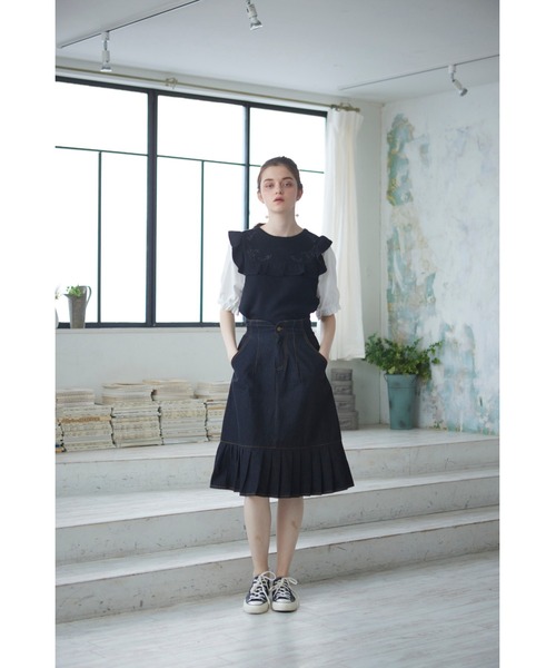 Hamble by Par Avion(ハンブルバイパラビオン)の「刺繍リブ重ねトップス(その他トップス・レディース・ブラック/ベージュ・ONESIZE)」の14枚目の写真