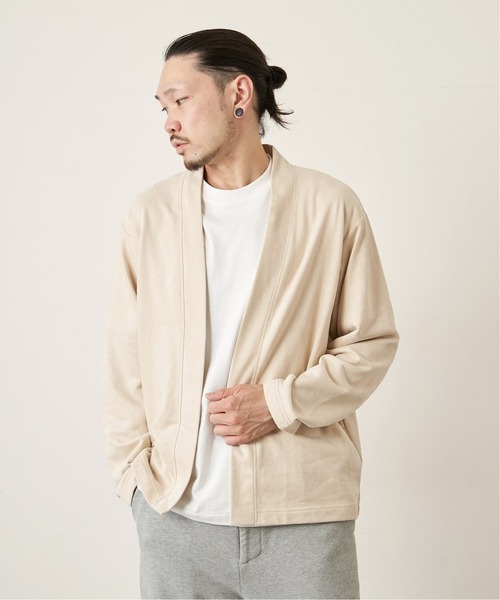 PARIS SAINT-GERMAIN(パリサンジェルマン)の「【Paris Saint-Germain】フェイクスウェード ボタンレス カーディガン(カーディガン/ボレロ・メンズ・ホワイト/ブラック/ベージュ・LARGE/MEDIUM/SMALL)」の3枚目の写真