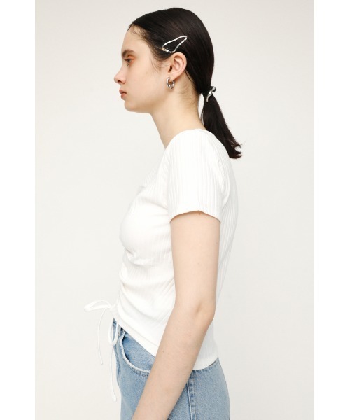 tシャツ Box cut tops　　ボックスカットトップス レディース SLY（スライ）の「FRONT DRAWST CUT TOPS フロント ドロスト