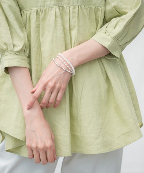 GLOBAL WORK（グローバルワーク）の「3レンブレスレット/947881（ブレスレット・レディース・ゴールド/ライトグレー・FREE）」の2枚目の写真