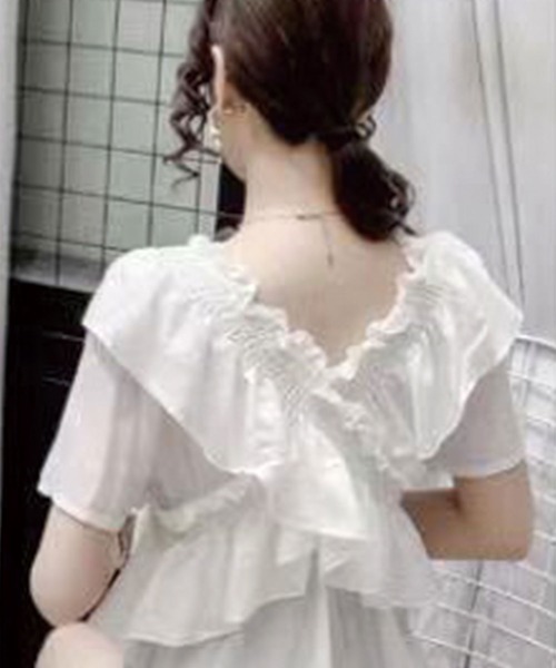 SPIGA（スピーガ）の「フリルギャザーＢＬ（シャツ/ブラウス・レディース・ホワイト/ブラック/ベージュ・ﾌﾘ-）」の22枚目の写真